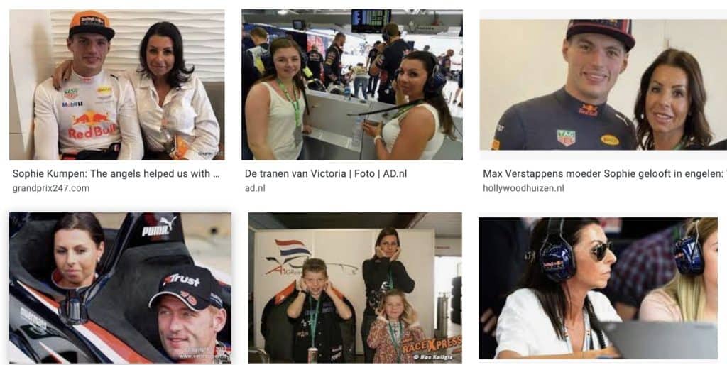Sophie Kumpen, de moeder van Max Verstappen 