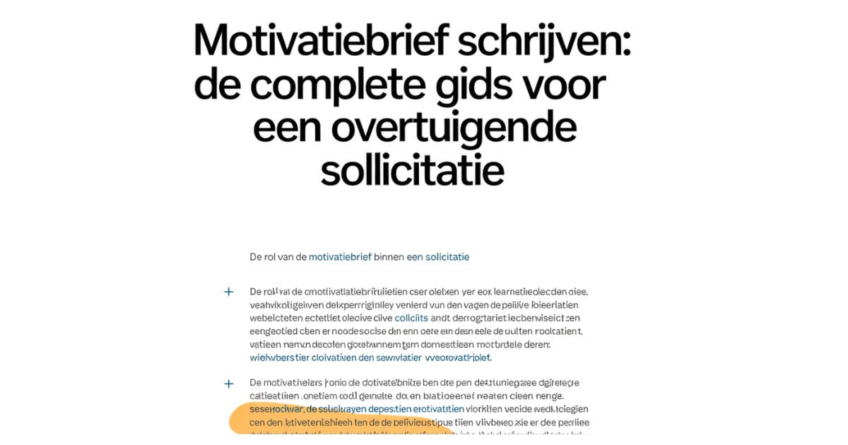 Je bekijkt nu Motivatiebrief Schrijven: De Complete Gids voor een Overtuigende Sollicitatie
