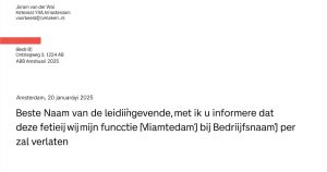 Lees meer over het artikel Ontslagbrief Voorbeeld en Hoe Je Correct Je Baan Opzegt