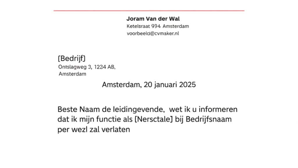 Ontslagbrief 