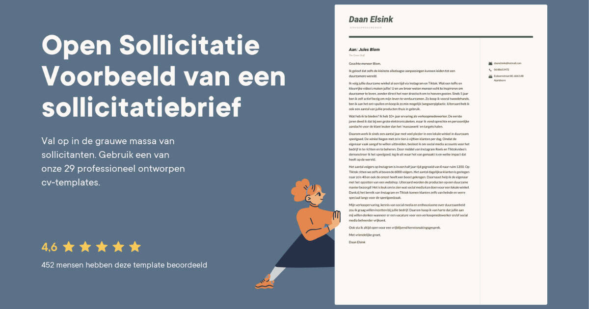 Je bekijkt nu Open sollicitatie brief: voorbeeld, tips en professionele aanpak