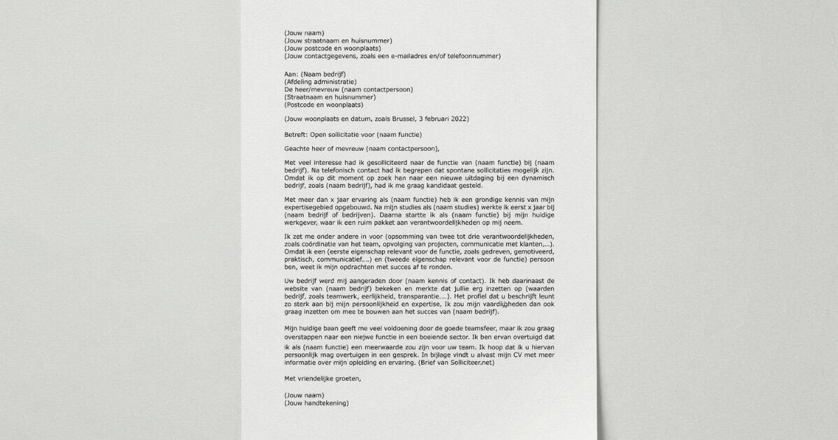 Je bekijkt nu Sollicitatiebrief voorbeeld: zo schrijft u een overtuigende sollicitatiebrief