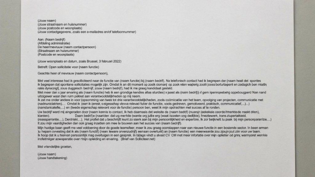 Sollicitatiebrief 