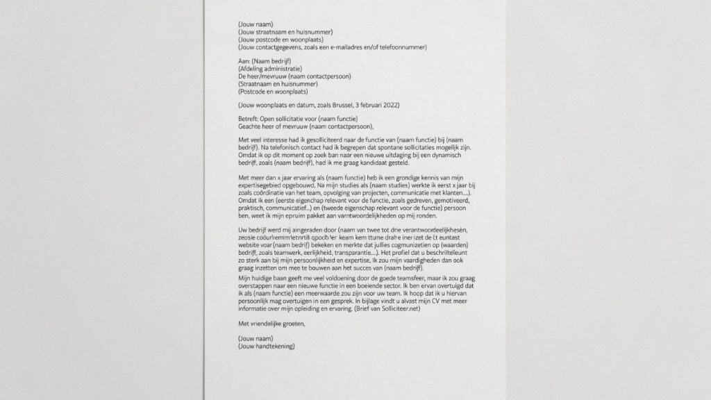 Sollicitatiebrief 
