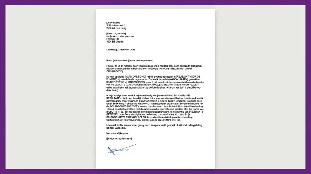 Open sollicitatie